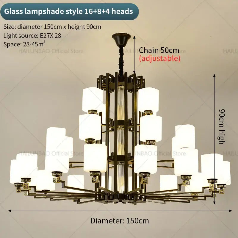 Bronze White Chandelier
