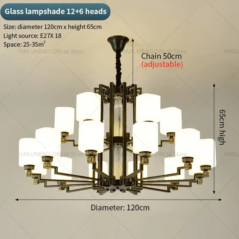 Bronze White Chandelier