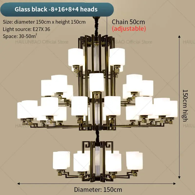Bronze White Chandelier