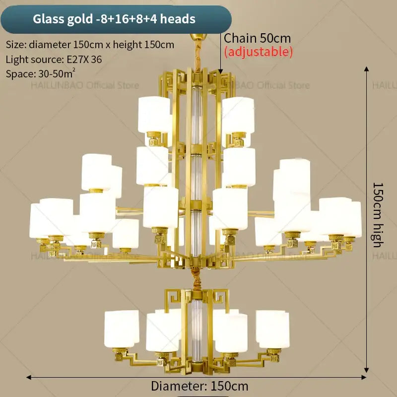 Bronze White Chandelier