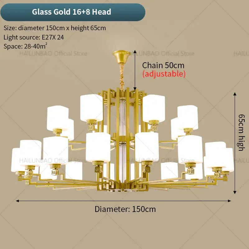 Bronze White Chandelier