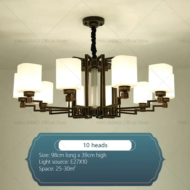 Bronze White Chandelier