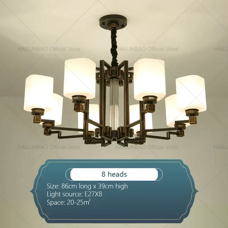 Bronze White Chandelier