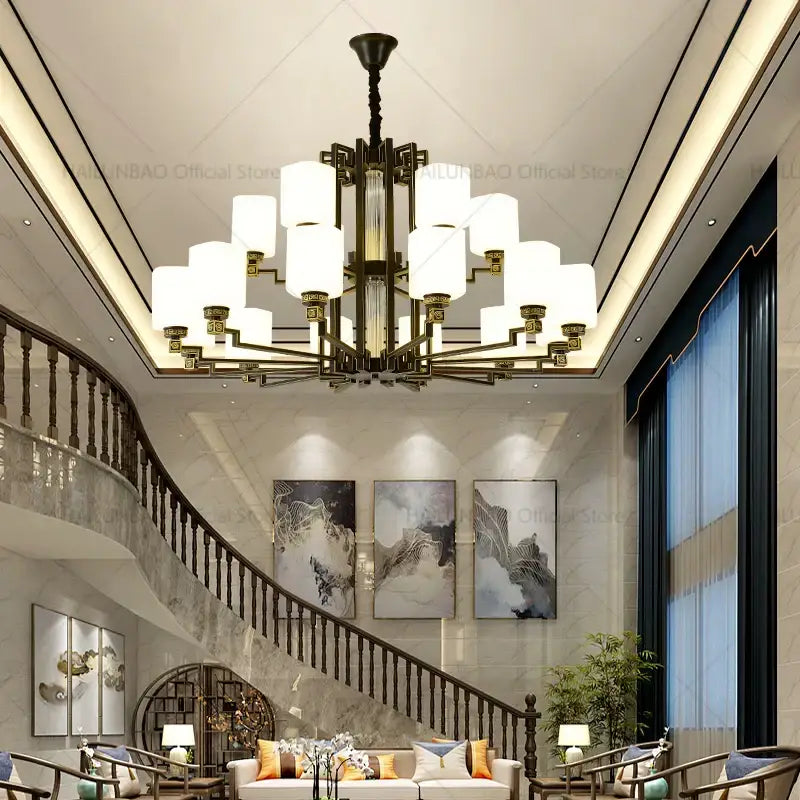 Bronze White Chandelier