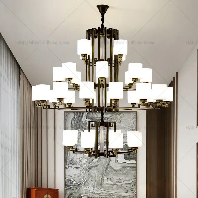 Bronze White Chandelier