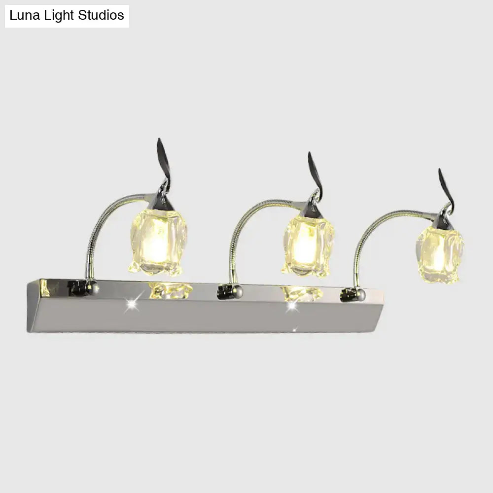 Chrome Crystal 3-Bulb Vanity Light