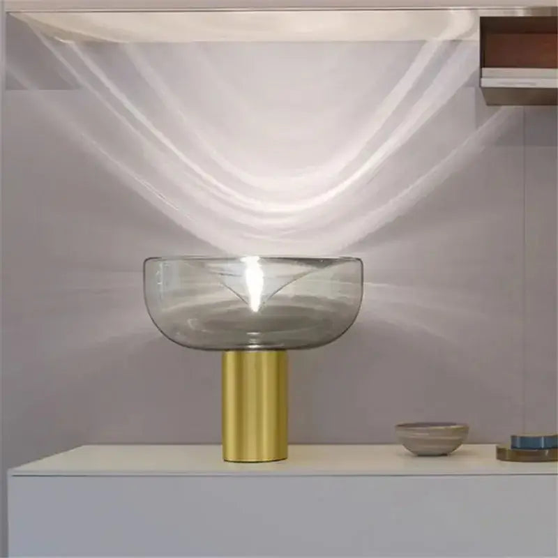 Chrome Clear Glass Bedroom Table Lamp