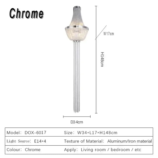Chrome Chain Wall Sconce