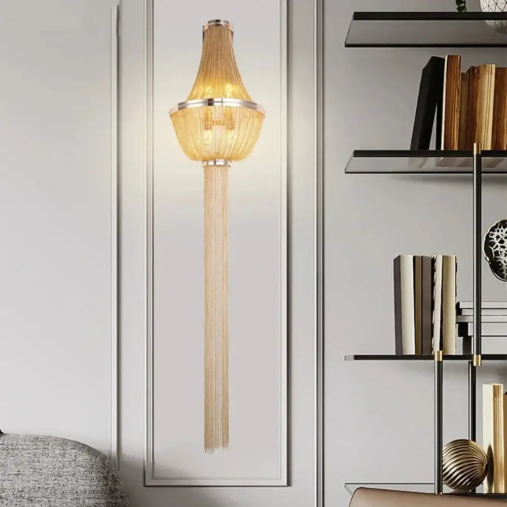 Chrome Chain Wall Sconce