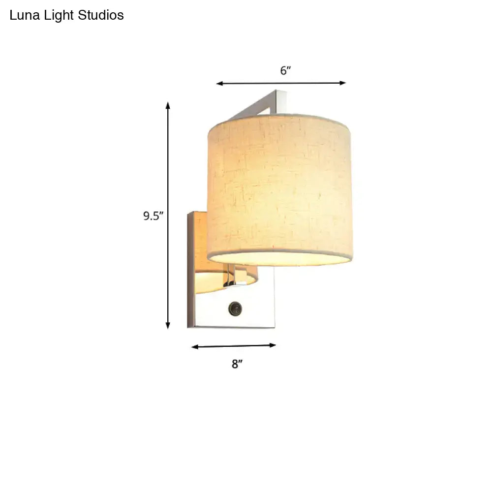 Chrome Fabric Drum Sconce