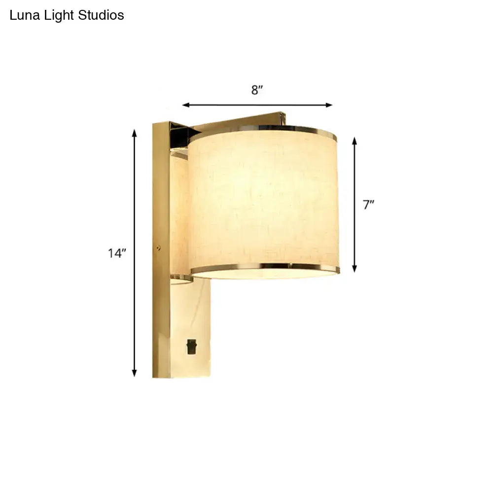 Chrome Fabric Drum Sconce