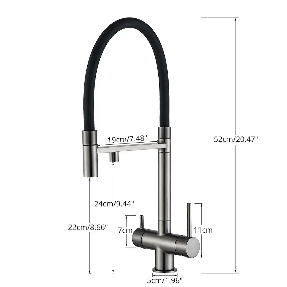 Chrome Black Dual Faucet