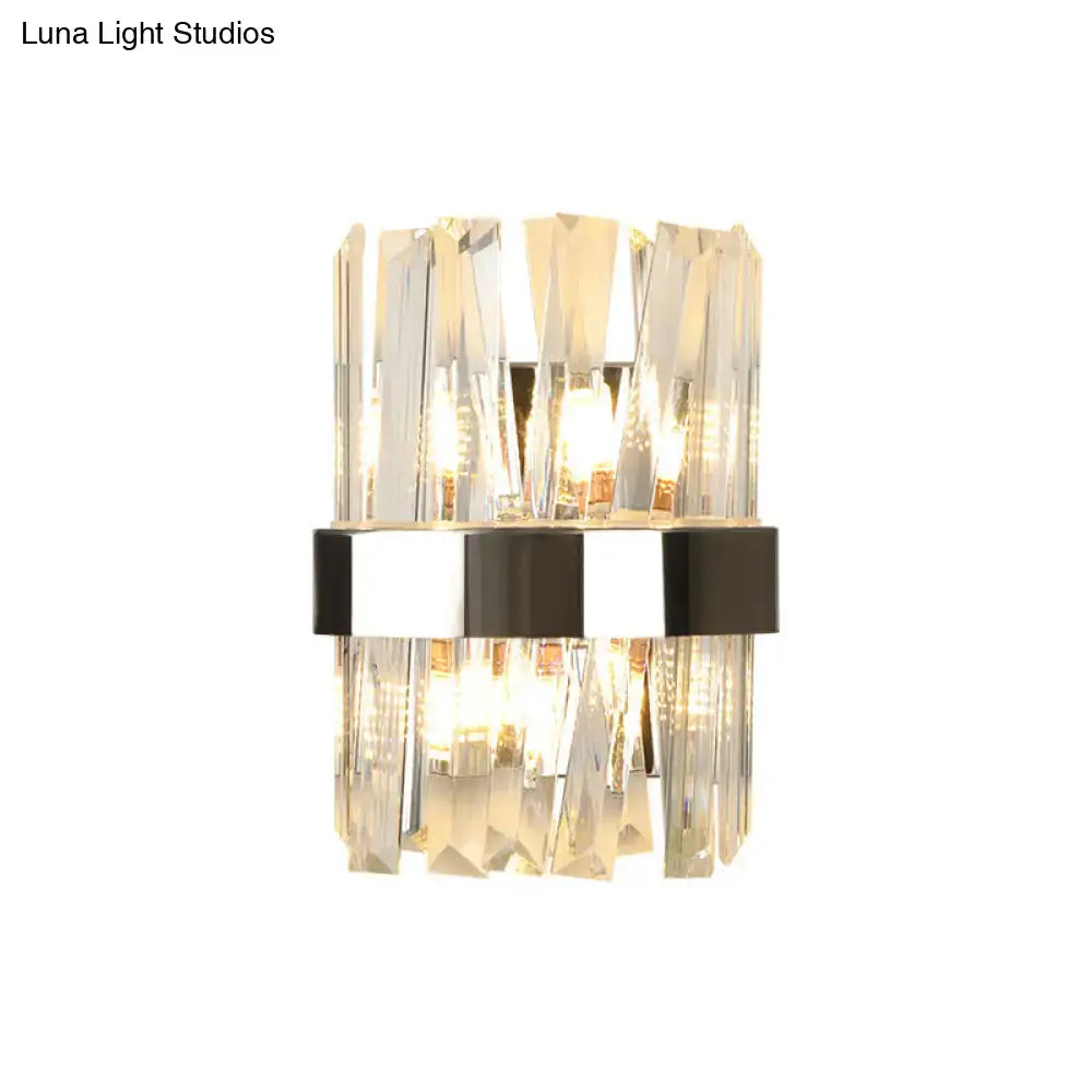 Chrome Crystal Wall Sconce Single-Bulb Design
