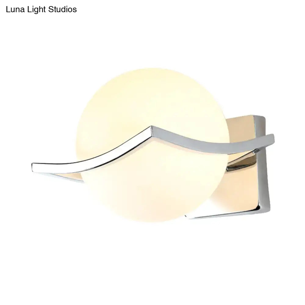 White Glass Globe Sconce