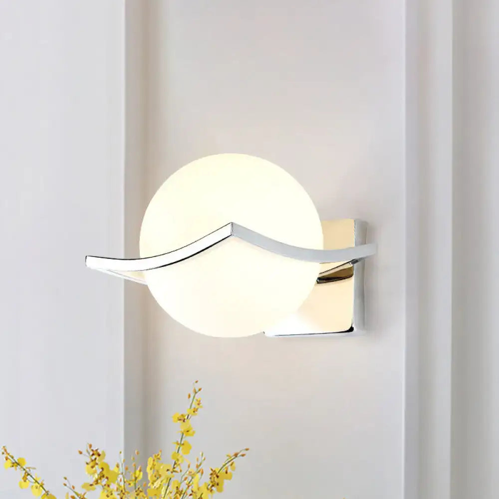 White Glass Globe Sconce