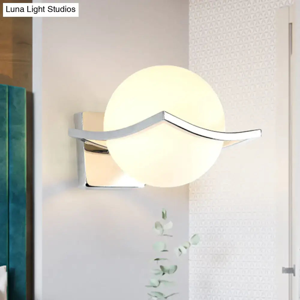 White Glass Globe Sconce