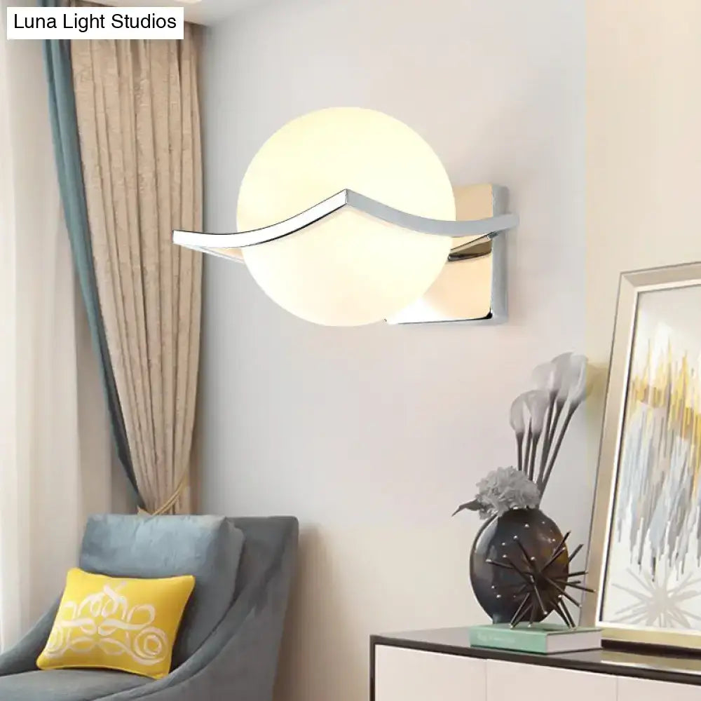 White Glass Globe Sconce
