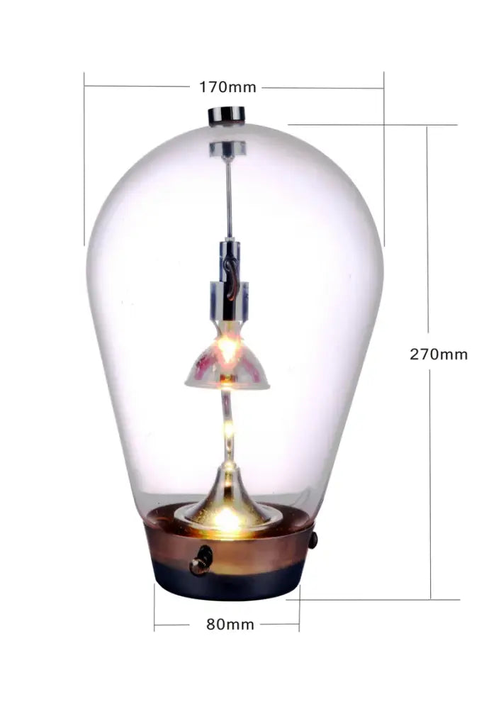 Chrome Glass Table Lamp with Blown Glass Shade