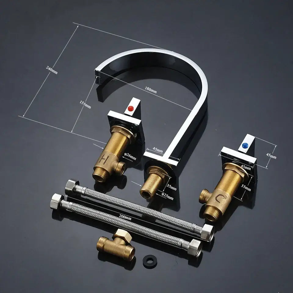 Chrome Dual Handle Bathroom Faucet