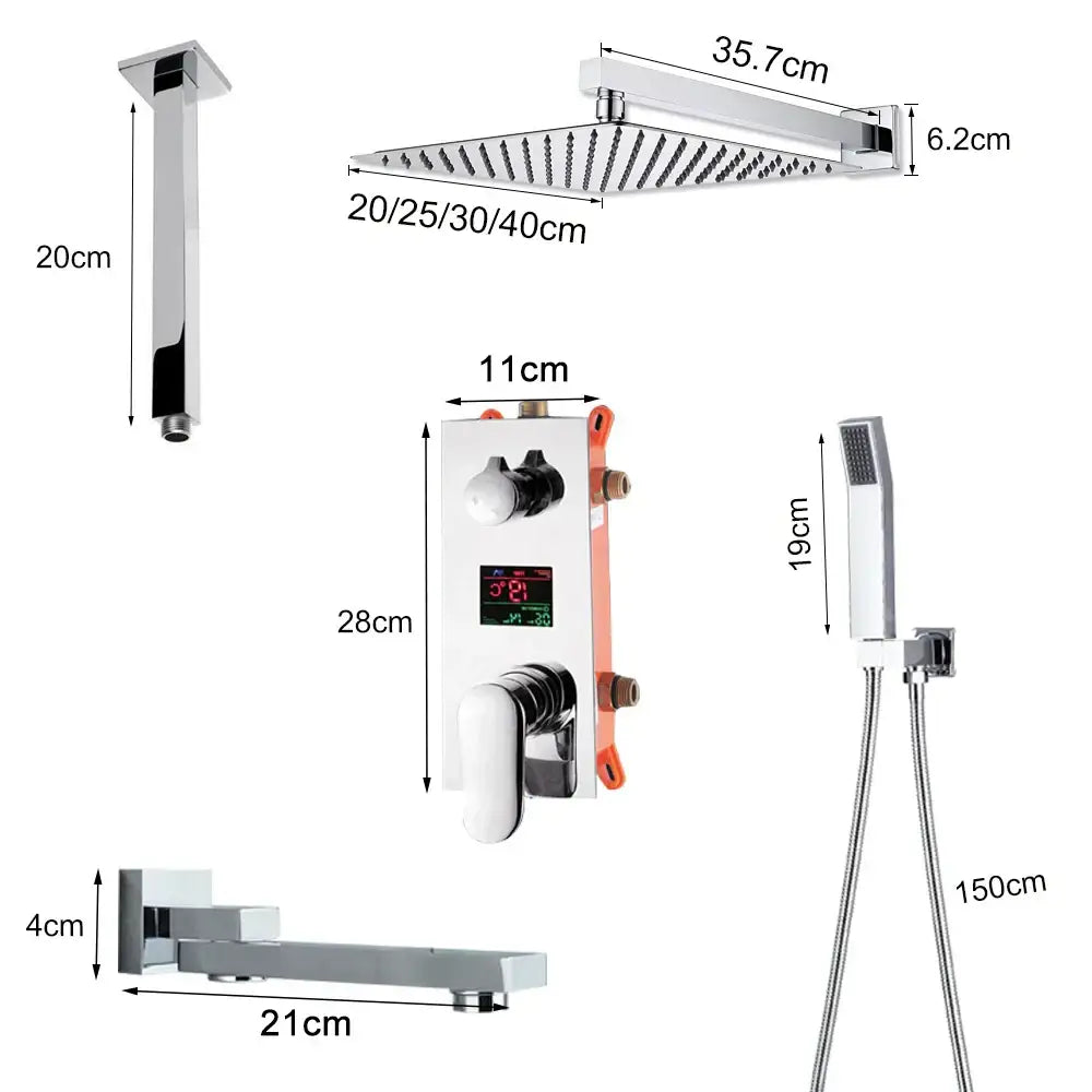 Chrome Rainfall Shower Faucet