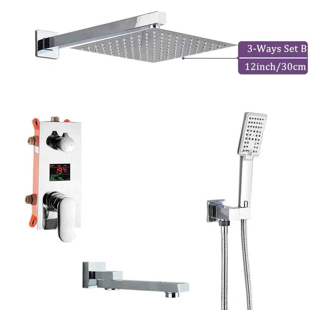 Chrome Rainfall Shower Faucet
