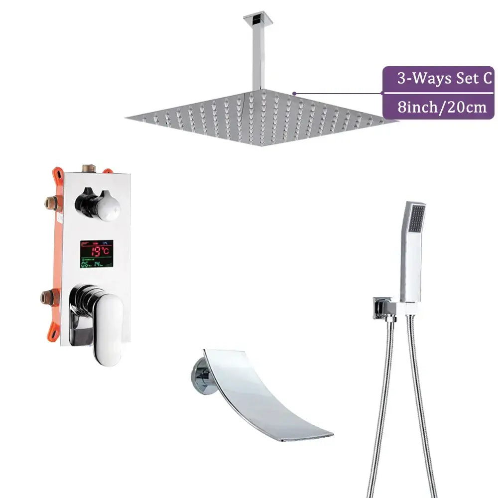 Chrome Rainfall Shower Faucet
