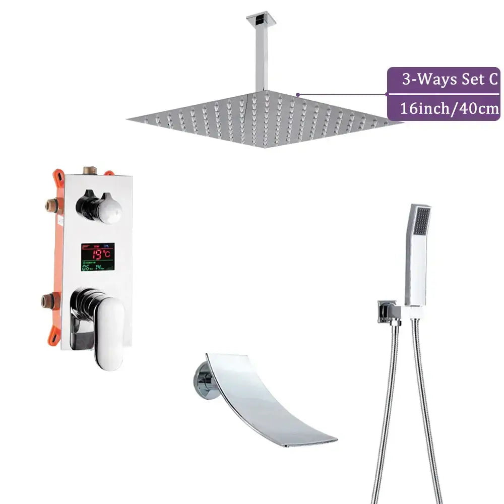 Chrome Rainfall Shower Faucet