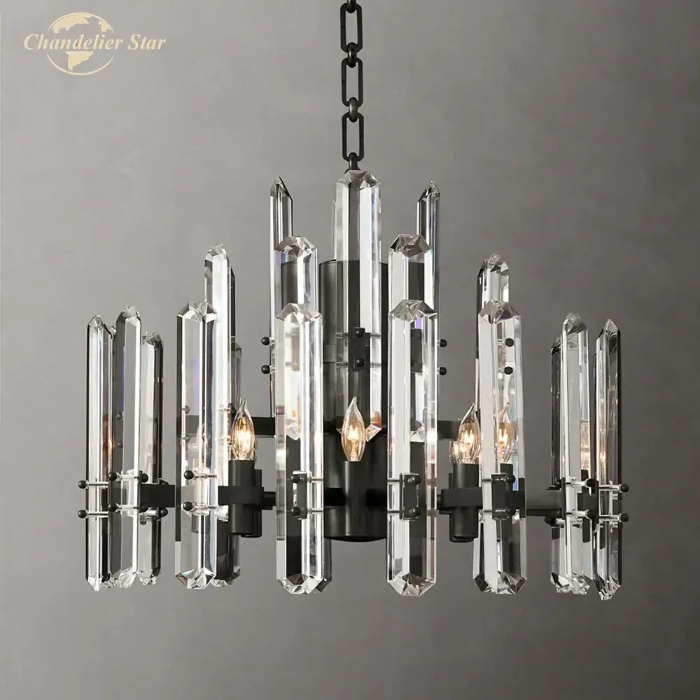 Black Metal Crystal Chandelier