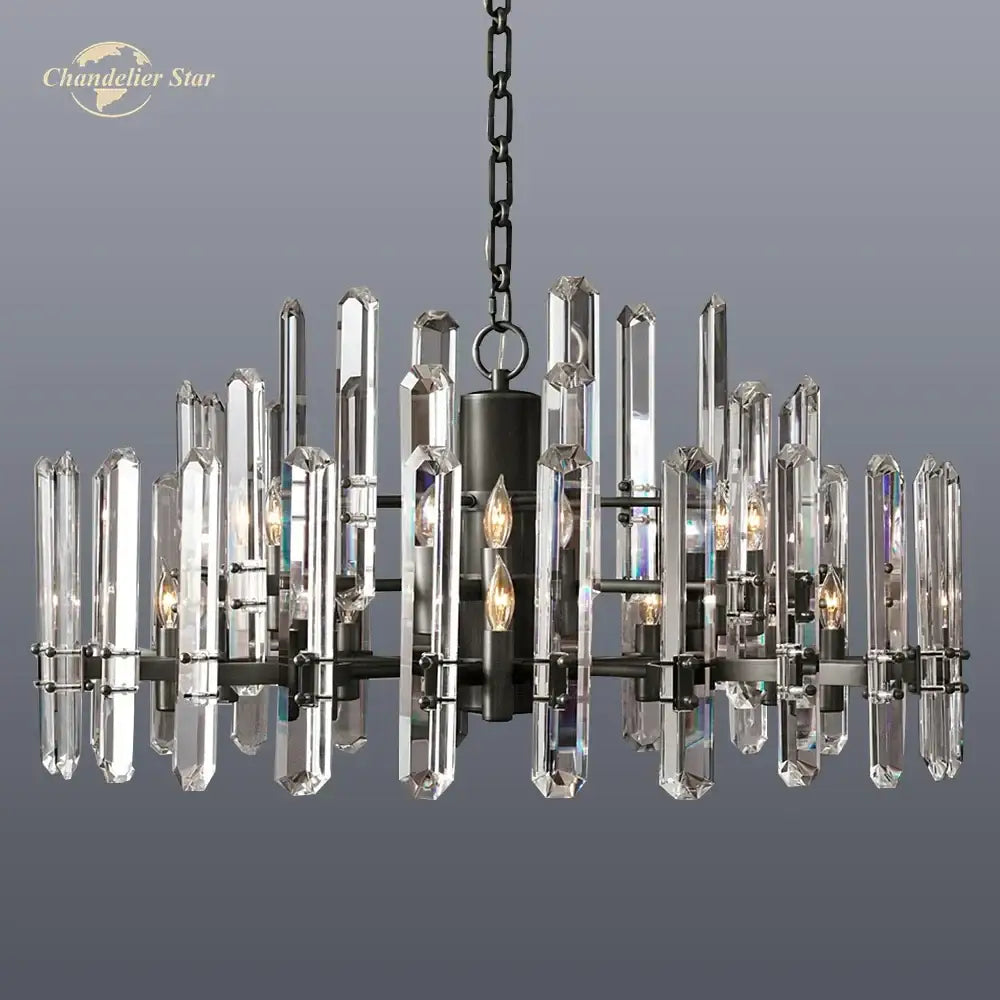 Black Metal Crystal Chandelier