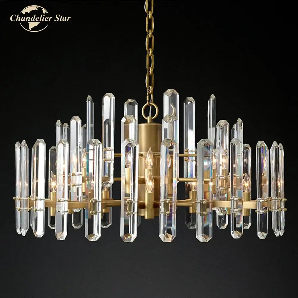 Black Metal Crystal Chandelier
