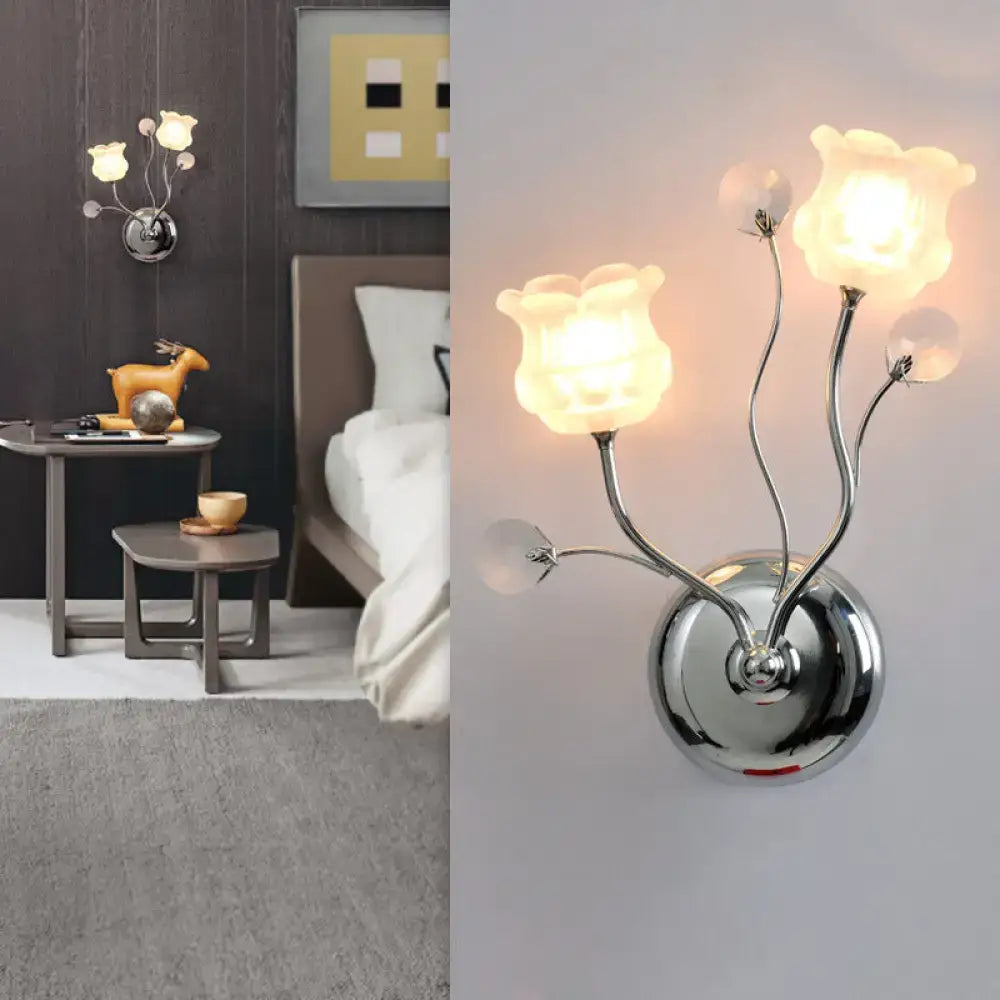 Chrome Crystal Bloom Shade Wall Sconce