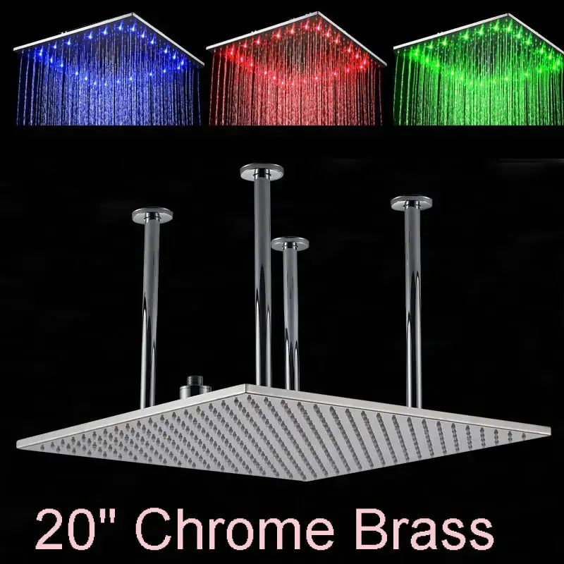 Nickel LED Rainfall Shower