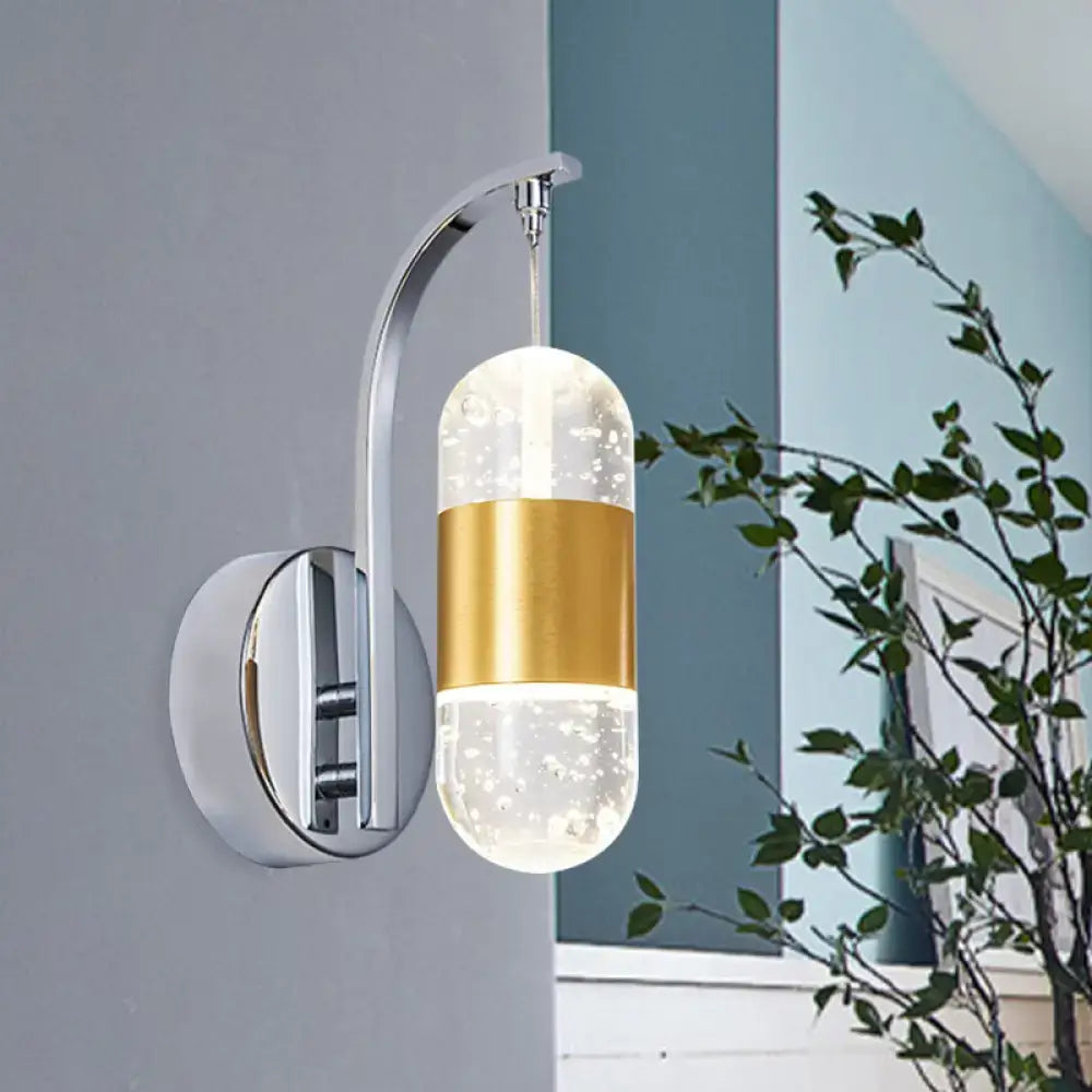 Chrome Bubble Crystal Restaurant Sconce