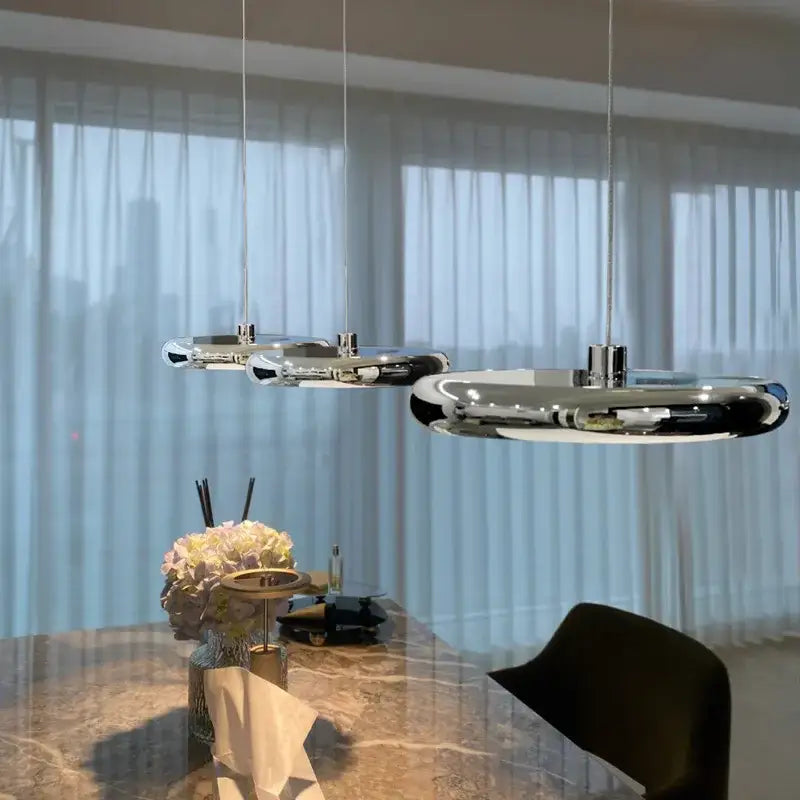 Chrome Circular Pendant Light