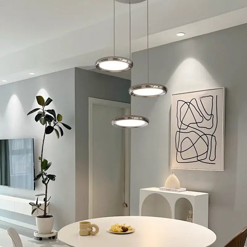 Chrome Circular Pendant Light