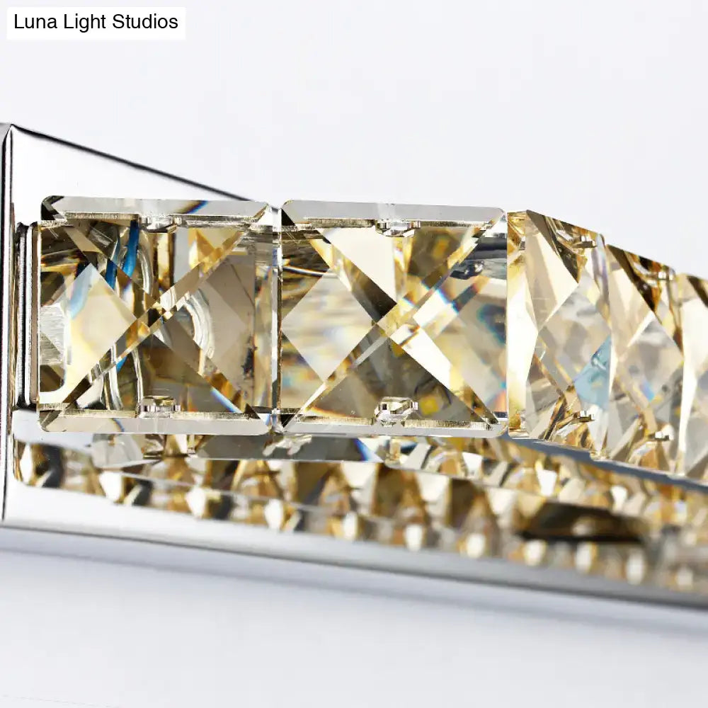 Chrome Amber Crystal Vanity Light