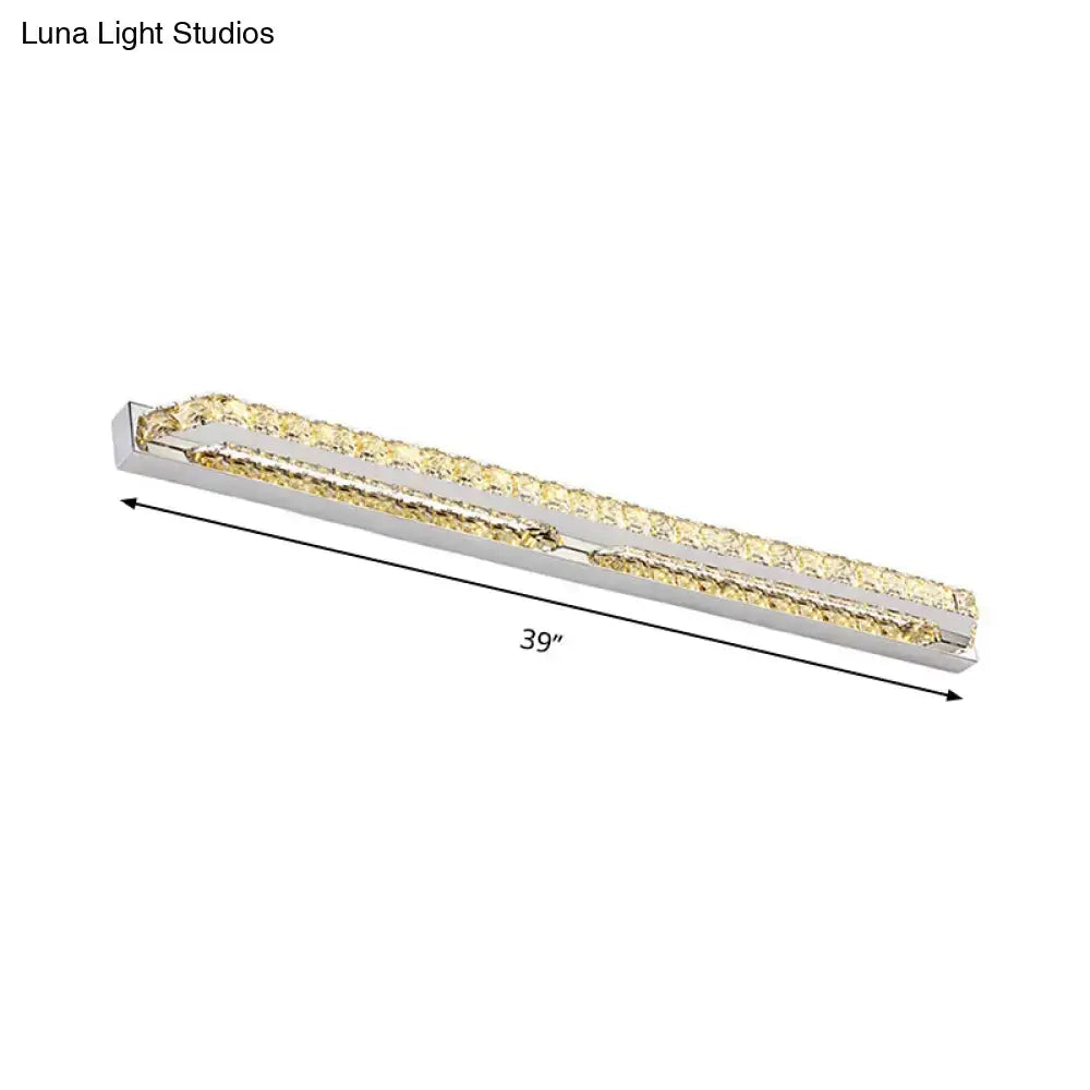 Chrome Amber Crystal Vanity Light