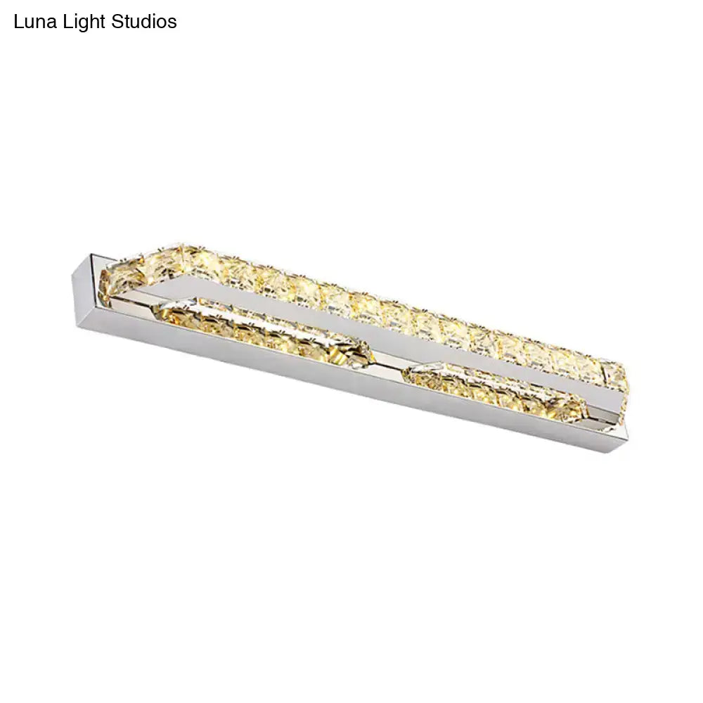 Chrome Amber Crystal Vanity Light
