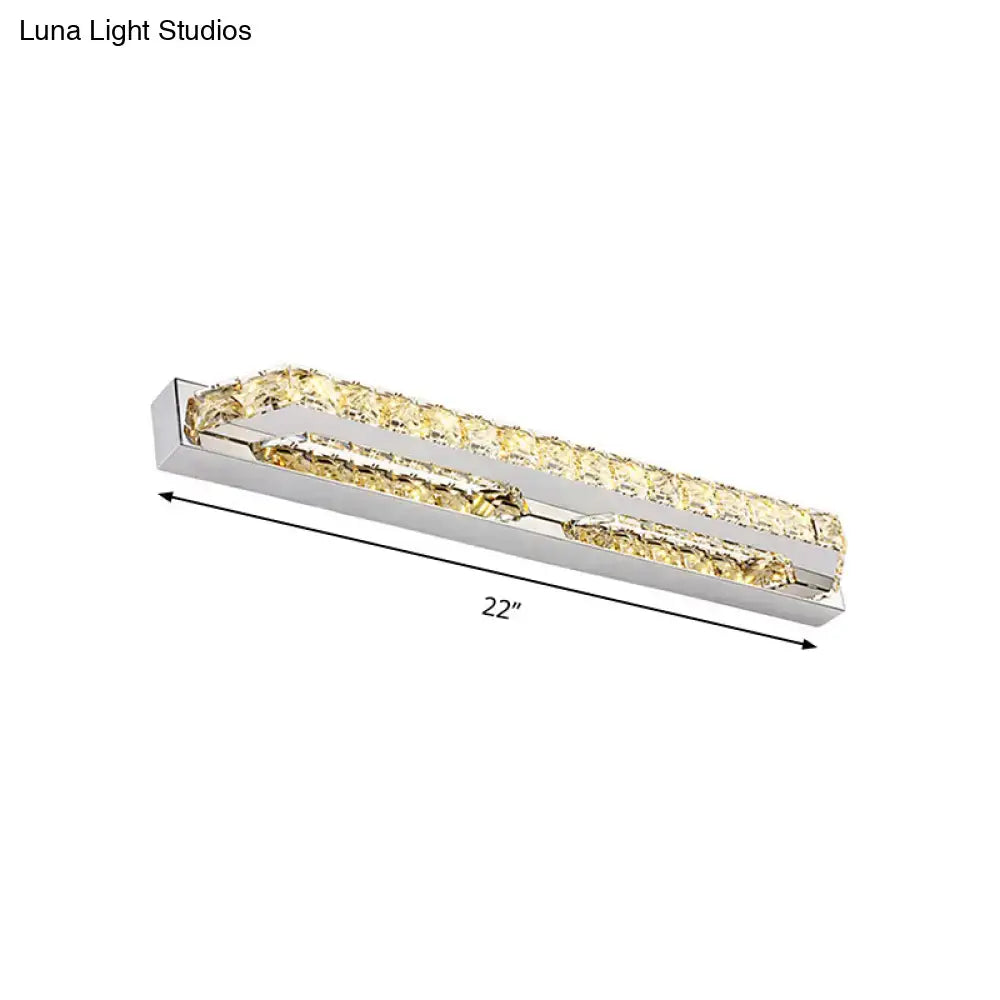 Chrome Amber Crystal Vanity Light