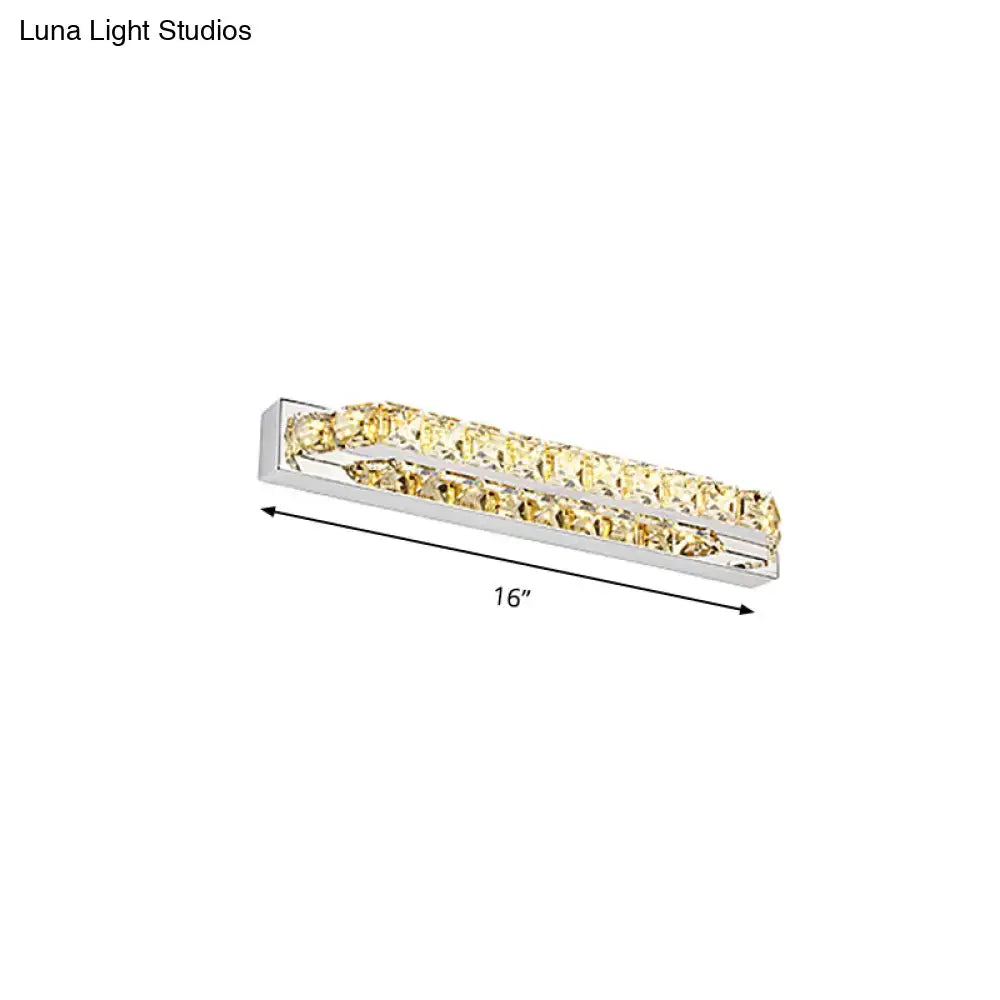 Chrome Amber Crystal Vanity Light