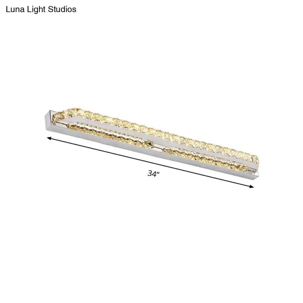 Chrome Amber Crystal Vanity Light