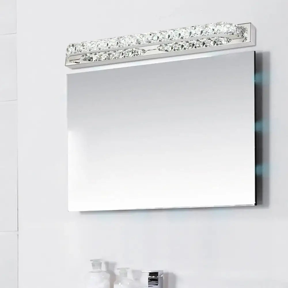 Chrome Amber Crystal Vanity Light