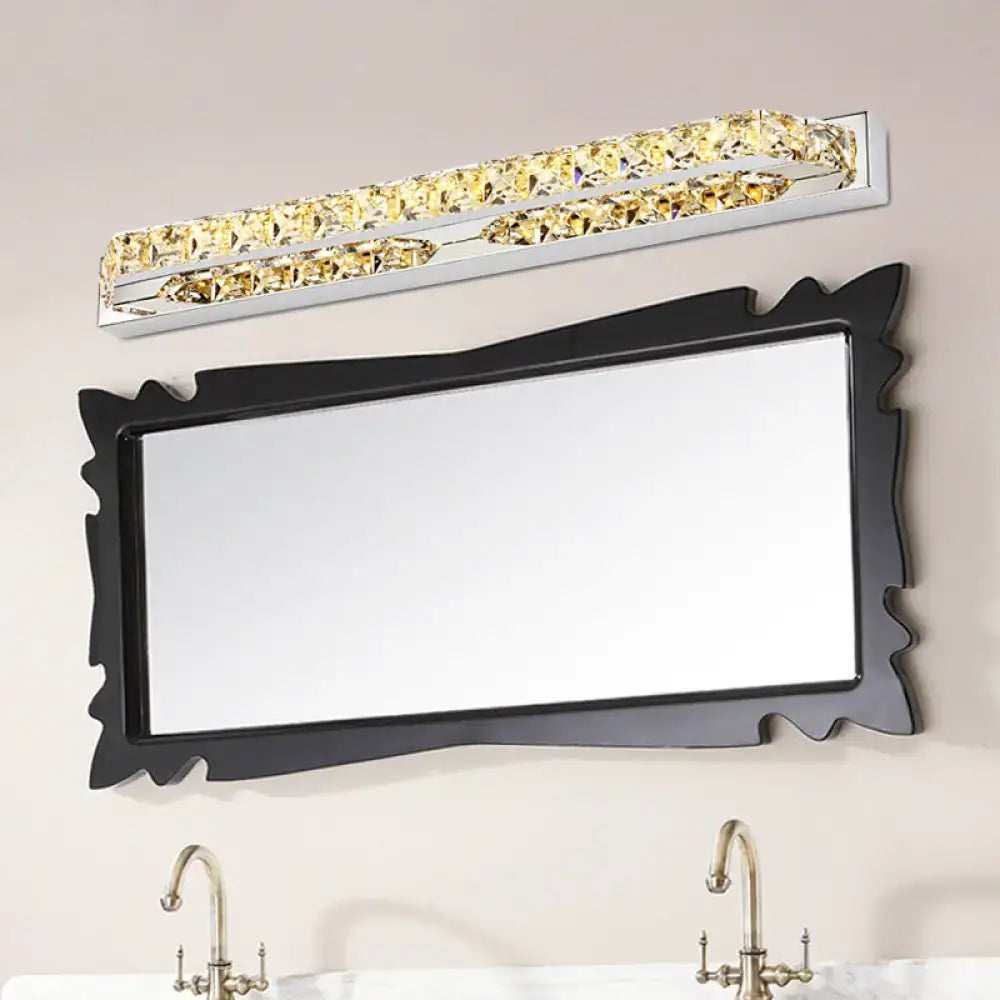Chrome Amber Crystal Vanity Light