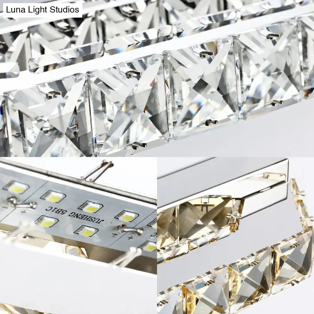 Chrome Amber Crystal Vanity Light