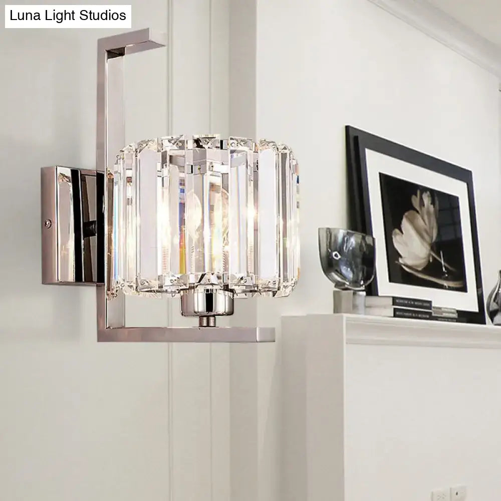 Chrome Crystal Drum Sconce