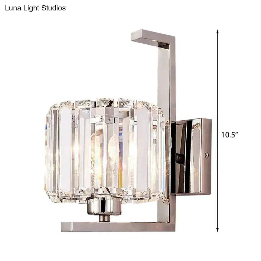 Chrome Crystal Drum Sconce