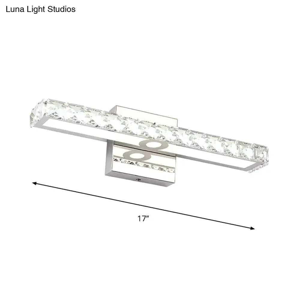 Chrome Crystal LED Bathroom Light