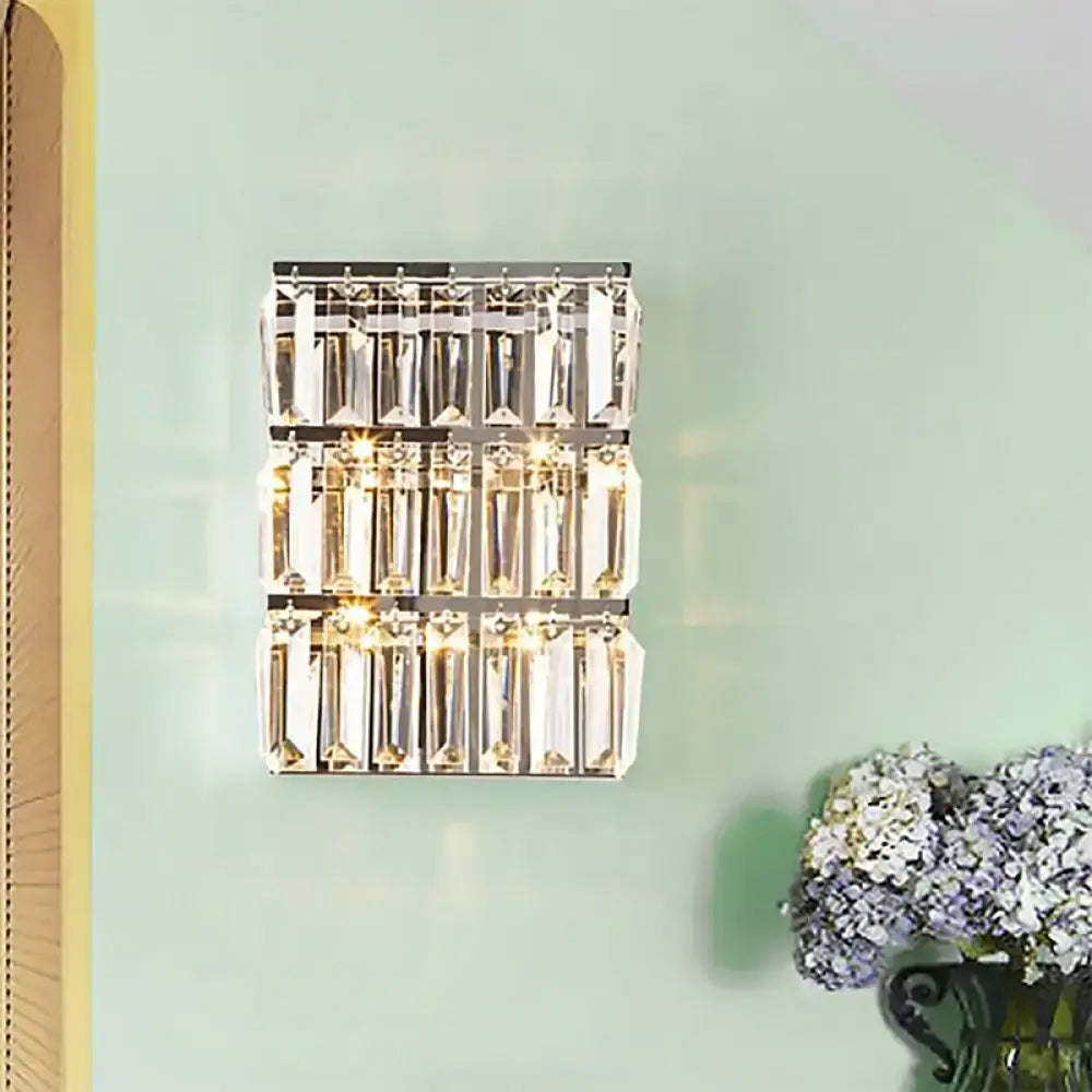 Chrome Crystal Rectangle Sconce
