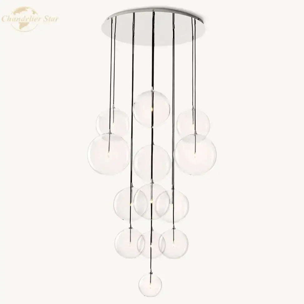 Chrome Glass Globe Chandelier