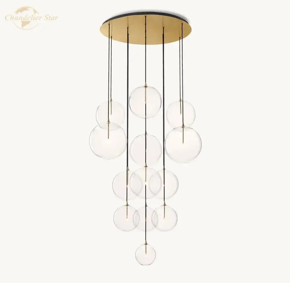 Chrome Glass Globe Chandelier